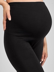 JoJo Maman Bébé Black Cotton Rich Maternity Leggings - Image 4 of 6