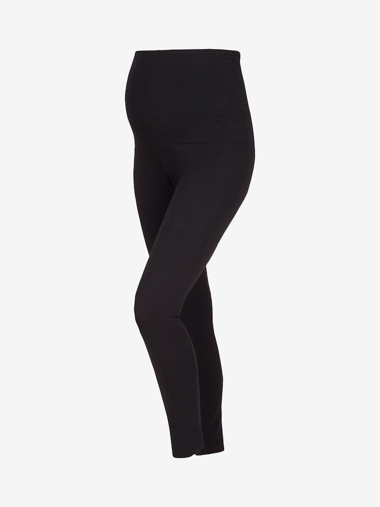 JoJo Maman Bébé Black Cotton Rich Maternity Leggings - Image 5 of 6