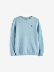 Blue With Stag Textured Crew Jumper (3-16yrs) - Image 1 of 2