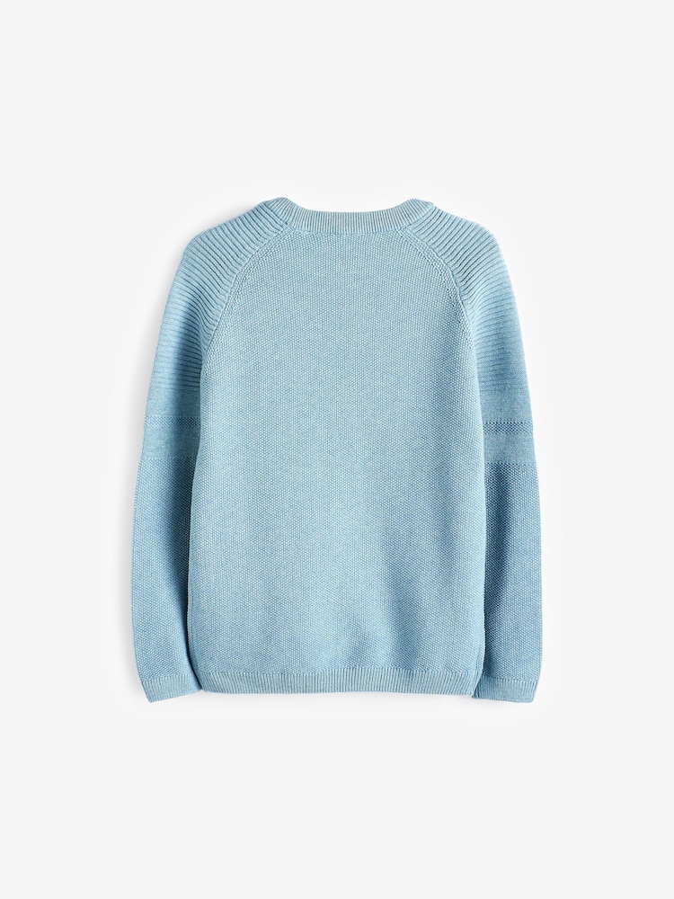 Blue With Stag Textured Crew Jumper (3-16yrs) - Image 2 of 2