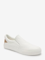 White/Gold Forever Comfort® Slip-On Star Trainers - Image 4 of 6