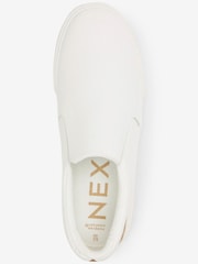 White/Gold Forever Comfort® Slip-On Star Trainers - Image 5 of 6