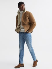 Reiss Camel Marton Shearling Jacket - Image 3 of 7