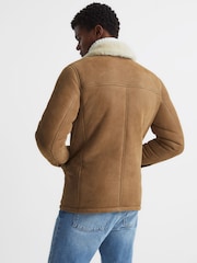 Reiss Camel Marton Shearling Jacket - Image 5 of 7