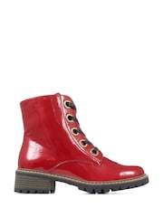 Pavers Red Pavers Ladies Lace Up Ankle Boots - Image 1 of 6