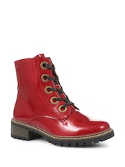 Pavers Red Pavers Ladies Lace Up Ankle Boots - Image 2 of 6