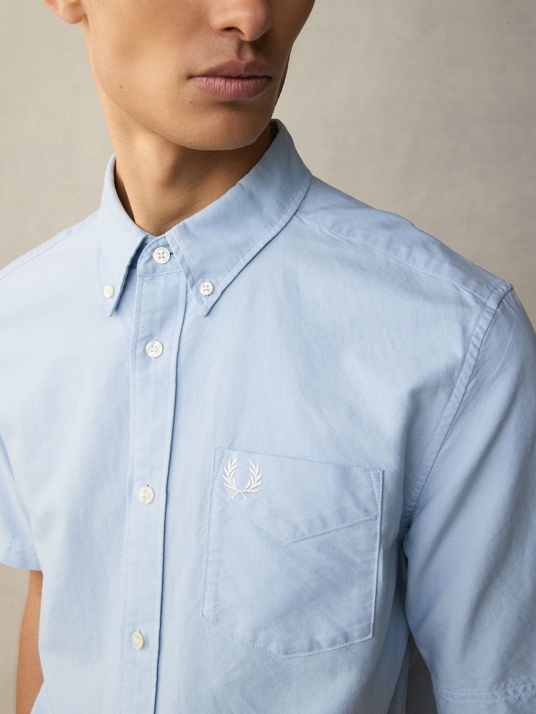 Blauw - Fred Perry SS Oxford overhemd - Image 4 of 6