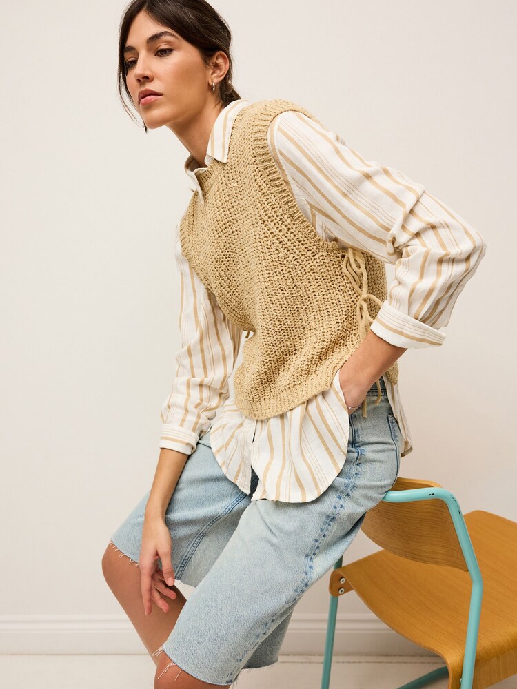 Camel Brown Tie Side Layer Jumper - Image 2 of 7