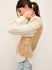Camel Brown Tie Side Layer Jumper - Image 4 of 7