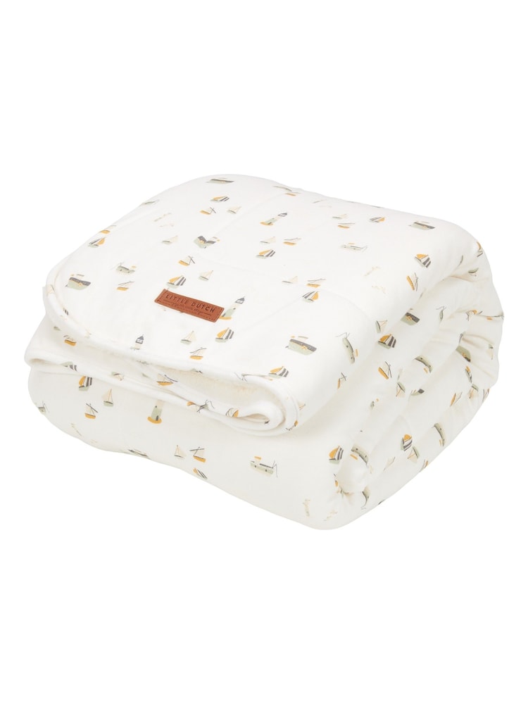 Little Dutch White Sailors Bay White Bassinet Blanket - Image 1 of 1