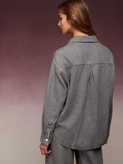 Grey Oversized TENCEL™ Shirt - Image 3 of 5