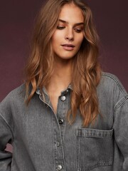 Grey Oversized TENCEL™ Shirt - Image 4 of 5