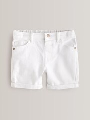 White Regular Fit Denim Shorts (12mths-16yrs) - Image 6 of 9