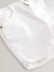 White Regular Fit Denim Shorts (12mths-16yrs) - Image 9 of 9