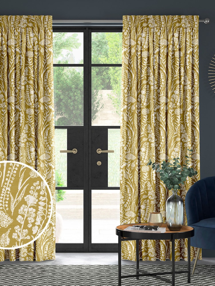 Yellow Jarrod Made To Measure 100% Cotton Curtains - Image 1 of 9