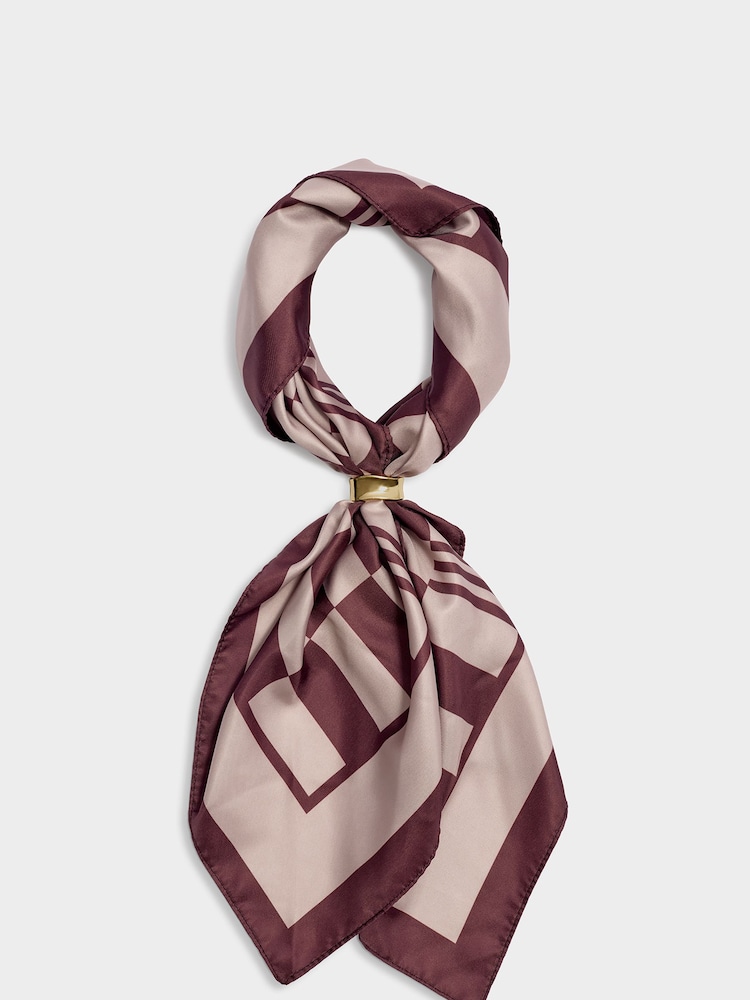 Katie Loxton Red Satin Checkered Multiway Scarf - Image 1 of 5 Katie Loxton Red Satin Checkered Multiway Scarf - Image 1 of 5