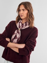 Katie Loxton Red Satin Checkered Multiway Scarf - Image 3 of 5