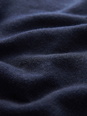 Navy Blue Rib Knit High Neck Midi Jumper Dress - Image 5 of 5