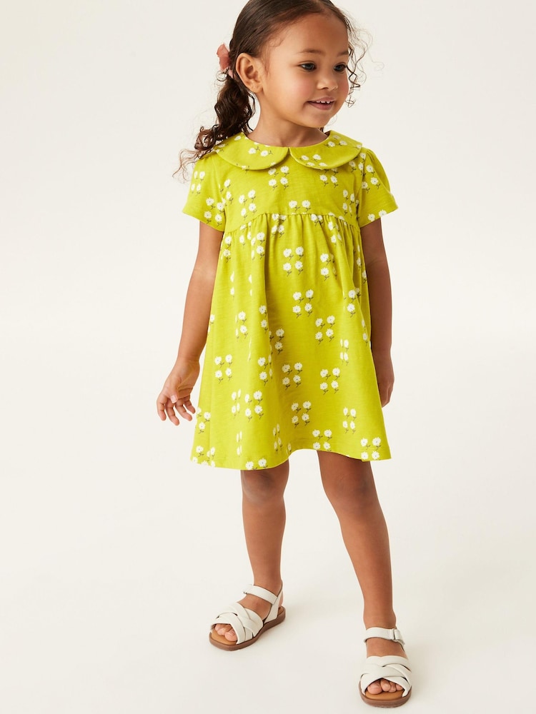 Green Short Sleeve Collar Dress (3mths-7yrs) - Image 1 of 1 Green Short Sleeve Collar Dress (3mths-7yrs) - Image 1 of 1