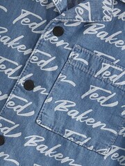 Синий - Рубашка с принтом Baker by Ted Baker - Изображение 7 из 7