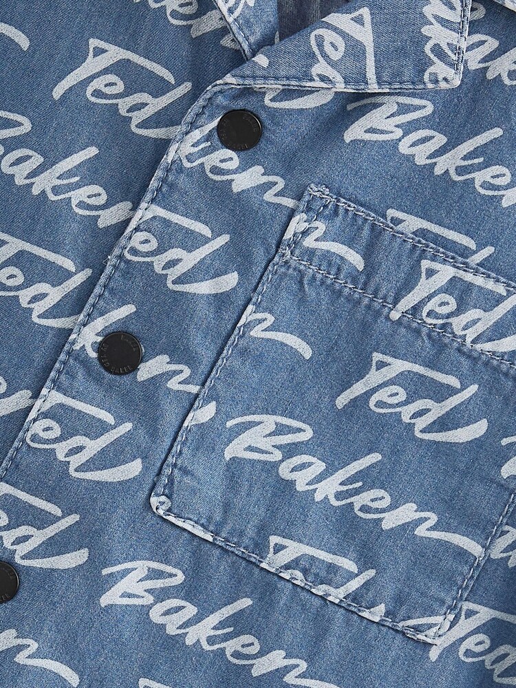 Синий - Рубашка с принтом Baker by Ted Baker - Изображение 7 из 7