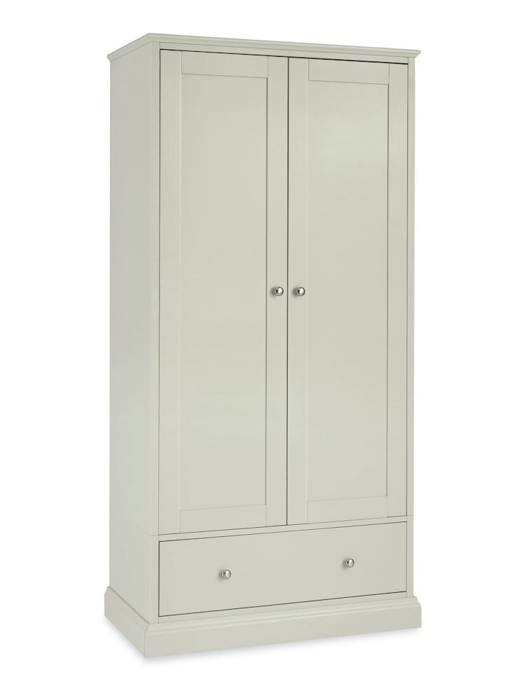 Bentley Designs Cotton Grey Ashby Double, 1 Drawer Wardrobe - Image 1 of 2