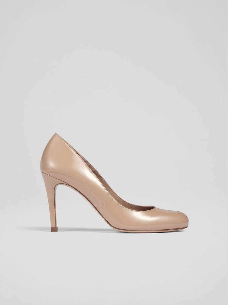 LK Bennett Natural Stila Patent Leather Round Toe Courts - Image 1 of 4