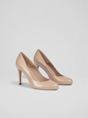 LK Bennett Natural Stila Patent Leather Round Toe Courts - Image 2 of 4