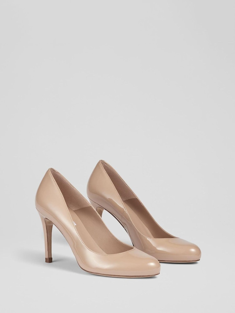 LK Bennett Natural Stila Patent Leather Round Toe Courts - Image 2 of 4 LK Bennett Natural Stila Patent Leather Round Toe Courts - Image 2 of 4