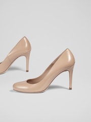 LK Bennett Natural Stila Patent Leather Round Toe Courts - Image 3 of 4