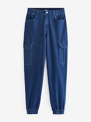 Dunkelblau - Cargo-Jogginghose aus Jersey-Denim - Bild 6 von 7