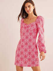 Boden Pink Linen Mini Shift Dress - Image 1 of 5