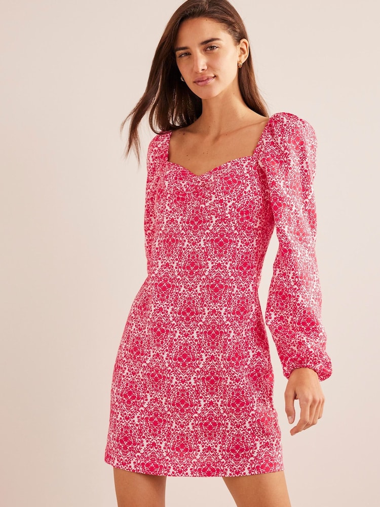 Boden Pink Linen Mini Shift Dress - Image 1 of 5