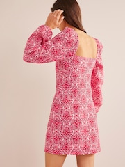 Boden Pink Linen Mini Shift Dress - Image 2 of 5