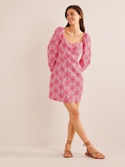 Boden Pink Linen Mini Shift Dress - Image 3 of 5