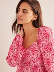 Boden Pink Linen Mini Shift Dress - Image 4 of 5