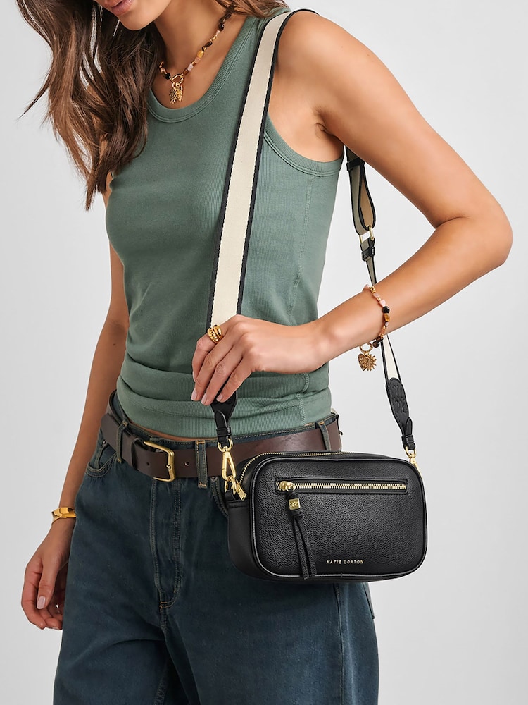Katie Loxton Black Lottie Crossbody Bag - Image 1 of 5 Katie Loxton Black Lottie Crossbody Bag - Image 1 of 5
