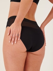 Pour Moi Black High Leg Modal and Mesh Knickers 2 Pack - Image 4 of 5