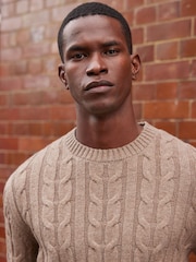 Neutral Regular Cable Crew Neck Jumper - Image 1 of 9