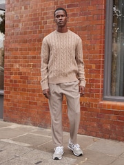 Neutral Regular Cable Crew Neck Jumper - Image 2 of 9