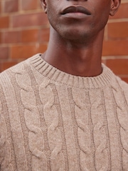 Neutral Regular Cable Crew Neck Jumper - Image 5 of 9