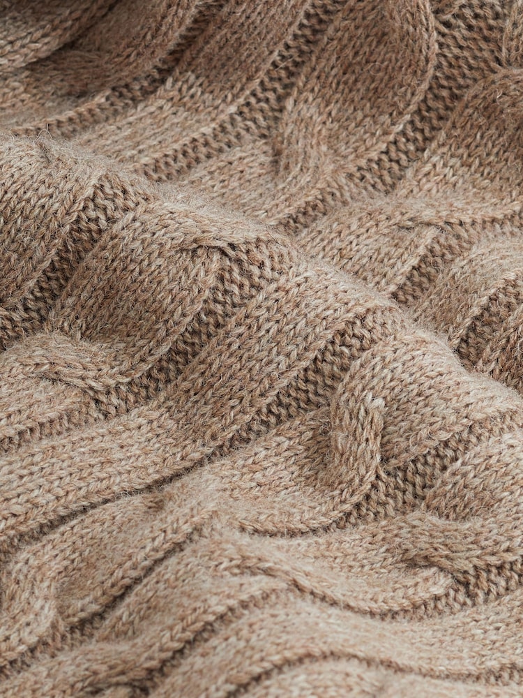 Neutral Regular Cable Crew Neck Jumper - Image 9 of 9