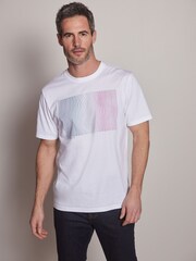 Weiß, Linien - T-Shirt mit Print - Bild 1 von 7