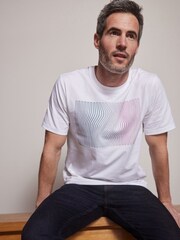 Weiß, Linien - T-Shirt mit Print - Bild 2 von 7