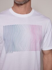 Weiß, Linien - T-Shirt mit Print - Bild 4 von 7