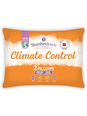 Slumberdown Set of 2 Medium Back Sleeper Climate Control White Pillows - Image 6 of 7