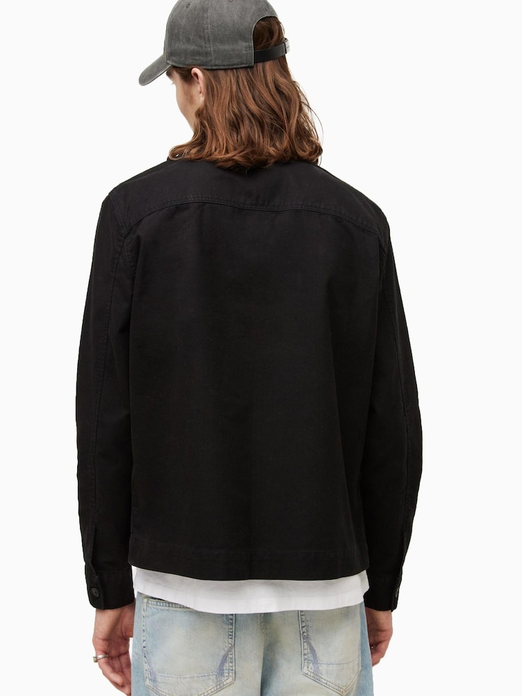 AllSaints Black 100% Cotton Curtis Jacket - Image 2 of 7