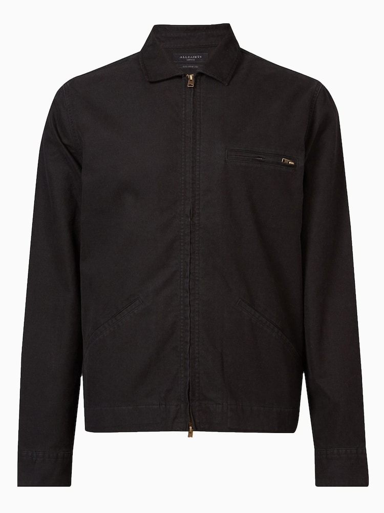 AllSaints Black 100% Cotton Curtis Jacket - Image 7 of 7