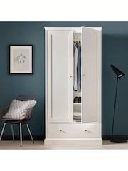 Bentley Designs White Ashby Double, 1 Drawer Wardrobe - Image 1 of 4