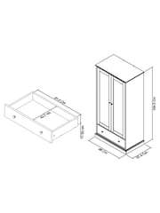 Bentley Designs White Ashby Double, 1 Drawer Wardrobe - Image 4 of 4